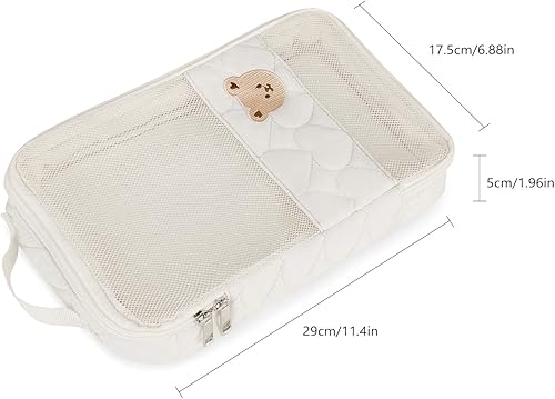 Miniatura 3 de MOMIGO Bolsas organizadoras para pañales para bebé, paquete de 2 bolsas impermeables para colgar pañales, bolsa de malla de oso reutilizable,