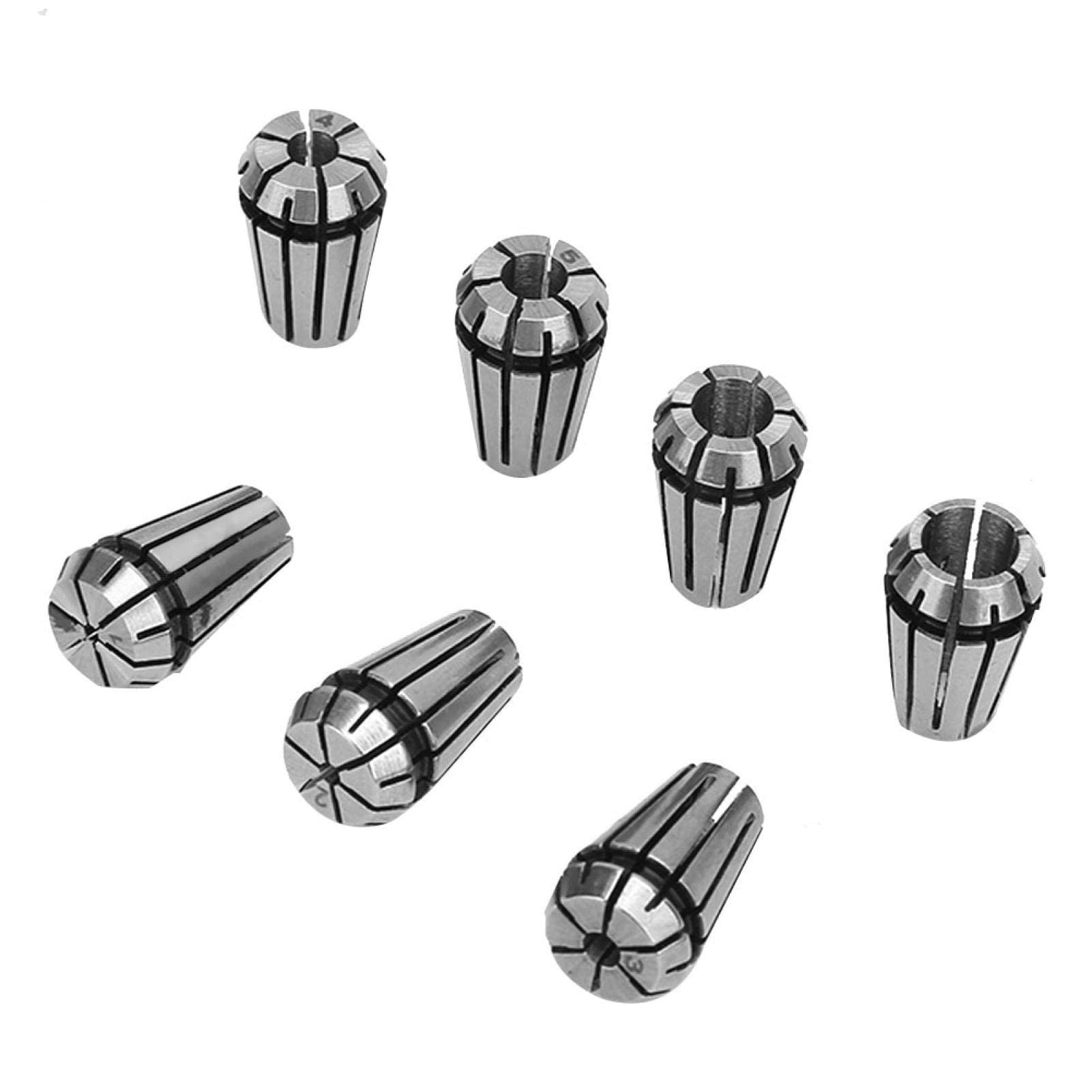 Aramox 7 pièces ER11 5mm moteur rallonge de socle + ER11 1-7mm pince pour outils de mandrin de moulin de gravure CNC