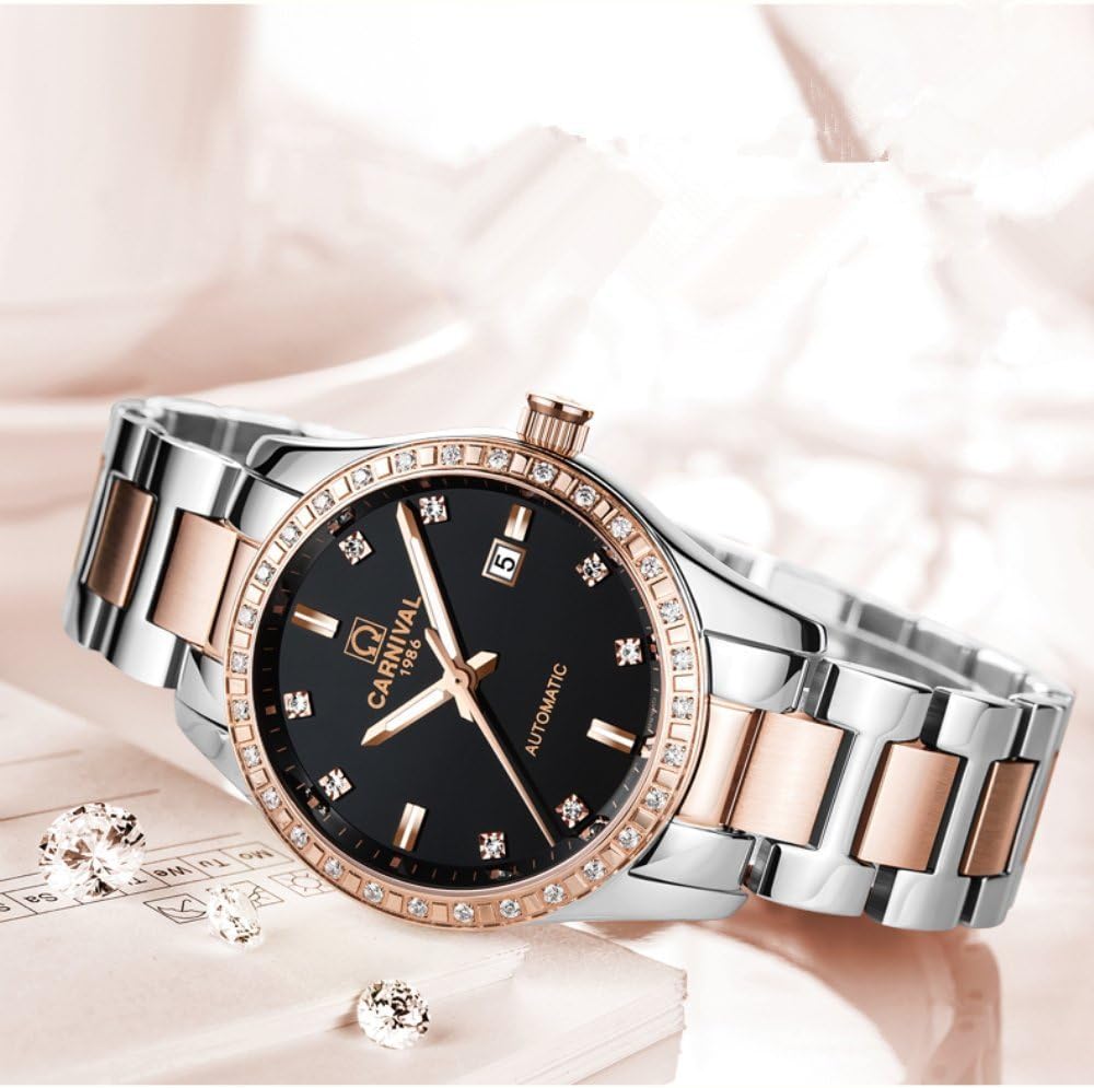Couple Automatic Mechanical Watch Sapphire Glass Stainless Steel Watch Men and Women Her or His Gift Set of
