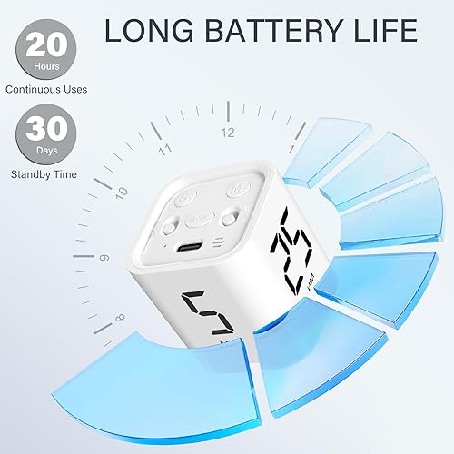 Miniatura 7 de Temporizador giratorio Pomodoro de 5, 25, 10 50 minutos preestablecido, temporizador de productividad de escritorio, cronómetro de cuenta regresiva