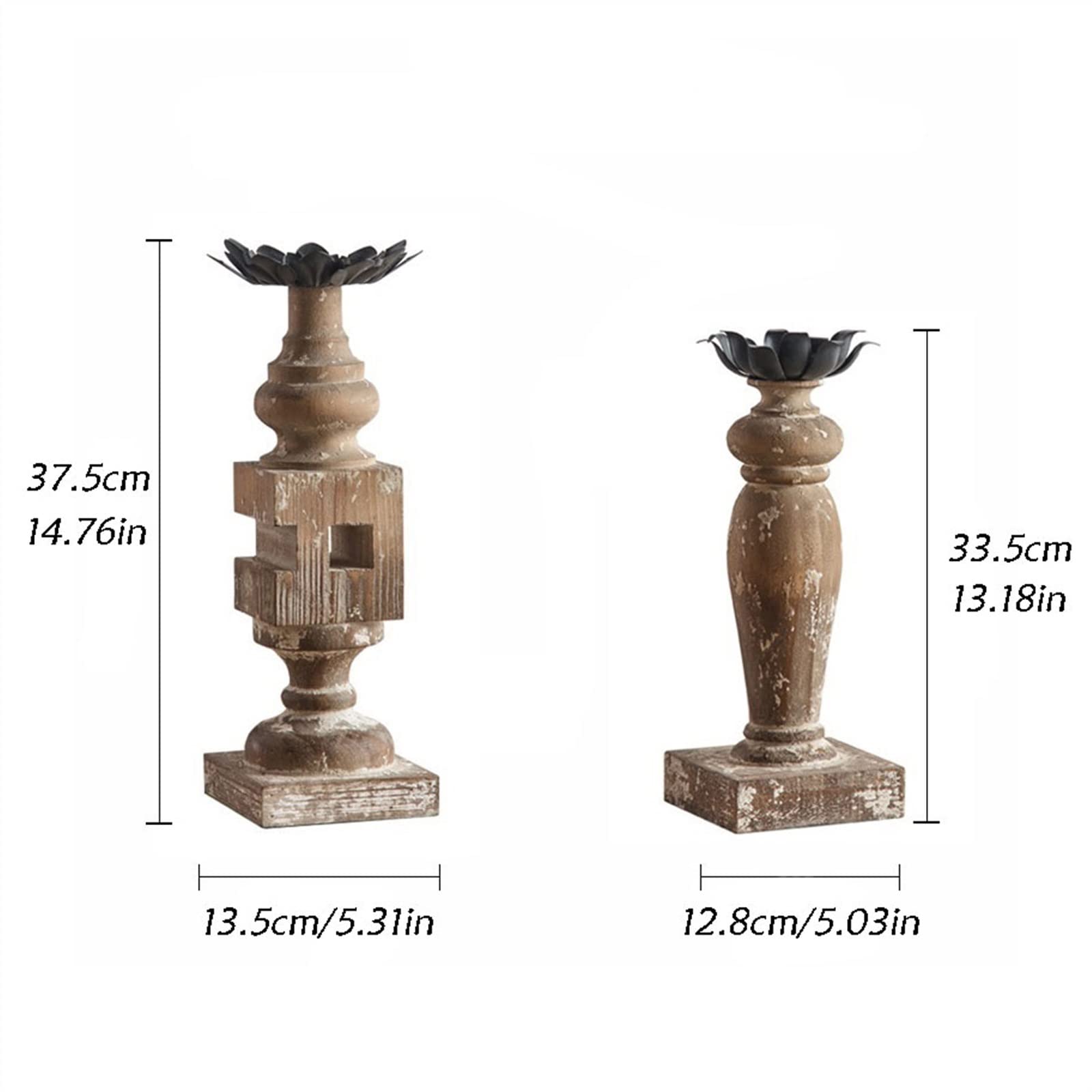 SUNESA Chandelier Chandelier en Bois sculpté créatif Chandelier en Fer Décoration d'intérieur Bougeoir de Style rétro Bougeoirs (Color : A)