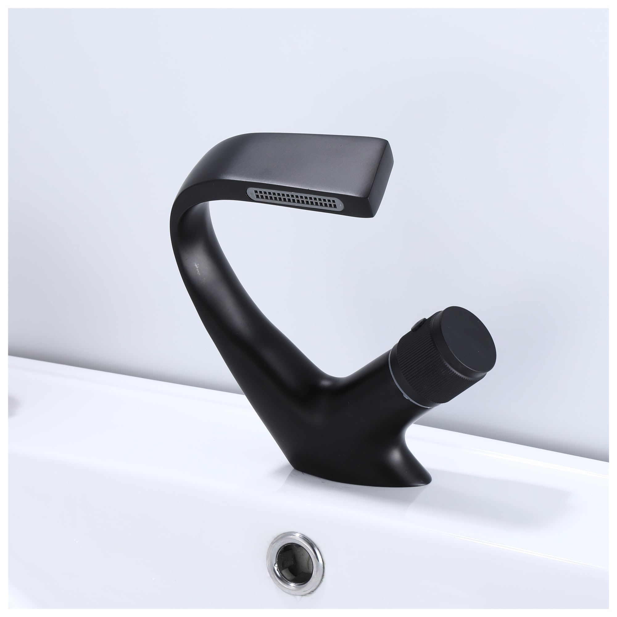 Mitigeur de salle de bain noir robinet de vasque chaud froid