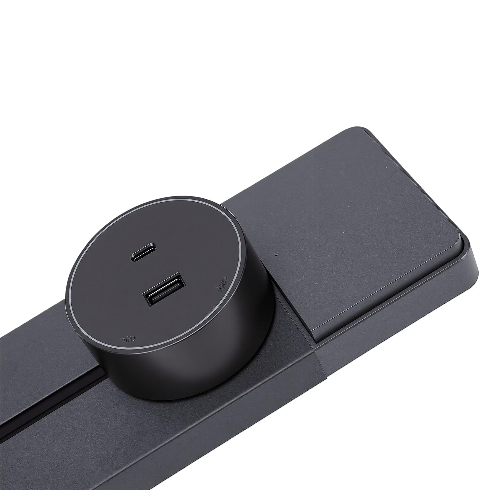 Irfora Multipresa Power Track con Porte USB Design Durevole per Cucina e Ufficio Costruzione in Lega di Alluminio Grigia da 40 Cm