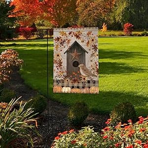 Primitive Fall Birdhouse Garden Flag 18" x 12.5" Briarwood Lane Primitive Fall Birdhouse Garden Flag 18 x 125 Briarwood Lane