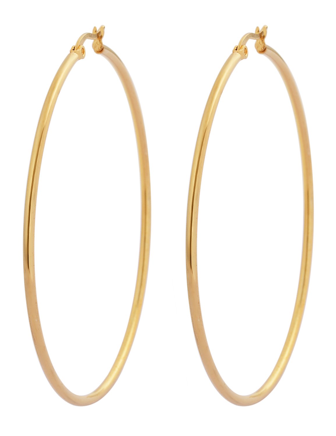 Edforce Stainless SteelEdforce Stainless Steel Rounded Hoops Earrings (20mm-60mm Diameter)