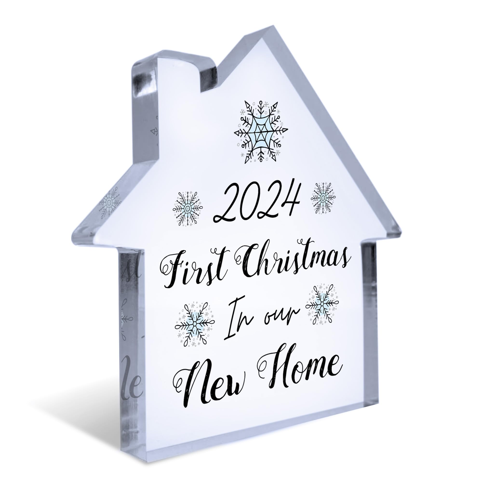 Red Ocean Personalised First Christmas In Our New Home House Warming Gifts for Friends Neighbour Couple Christmas Decoration Ornament For New House Acrylic Plaque Keepsake Gift For Him Her