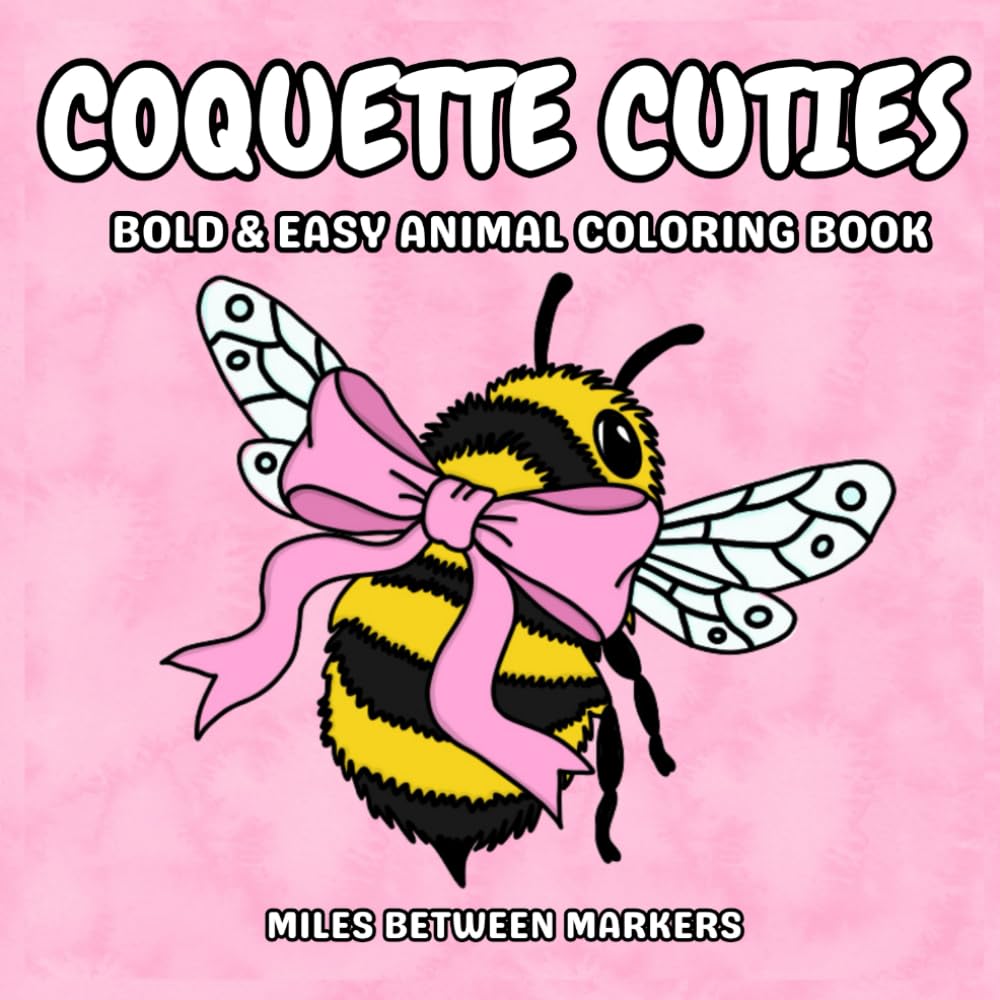 Coquette Cuties: Bold & Easy Animal Coloring Book