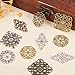PH PandaHall 40pcs Filigree Connectors, 3 Color Rhombus Flower Charms Hollow Pendants Tibetan Metal Filigree Embellishments for DIY Hairpin Headwear Earring Necklace Jewelry Making