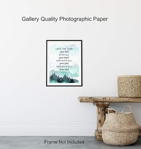 Miniatura 8 de Arte de pared con versículo bíblico – Decoración de pared religiosa – Ama al Señor – Arte de las Escrituras – Regalos cristianos para mujeres,