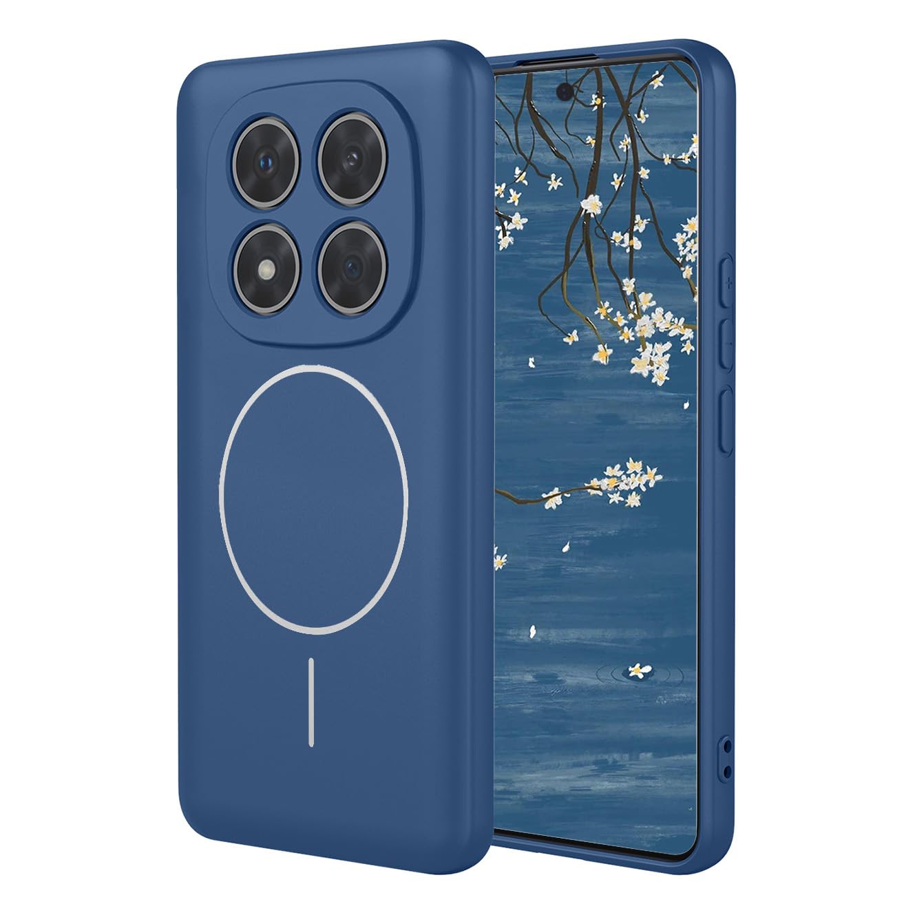 Magnetic Case for Xiaomi Redmi Note 14 Pro 4G Compatible with Magsafe Wireless Charging, Slim Thin Soft Shockproof TPU Silicone Phone Case Blue