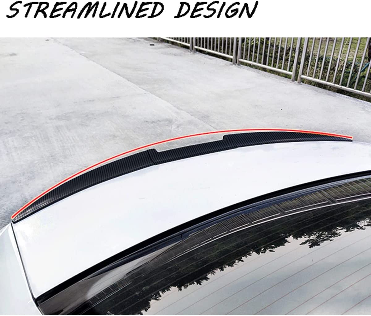 For Jaguar XE Sedan 2015-2019 Rear Trunk Spoiler Tail Boot Wing Lip REAL CARBON - View #3