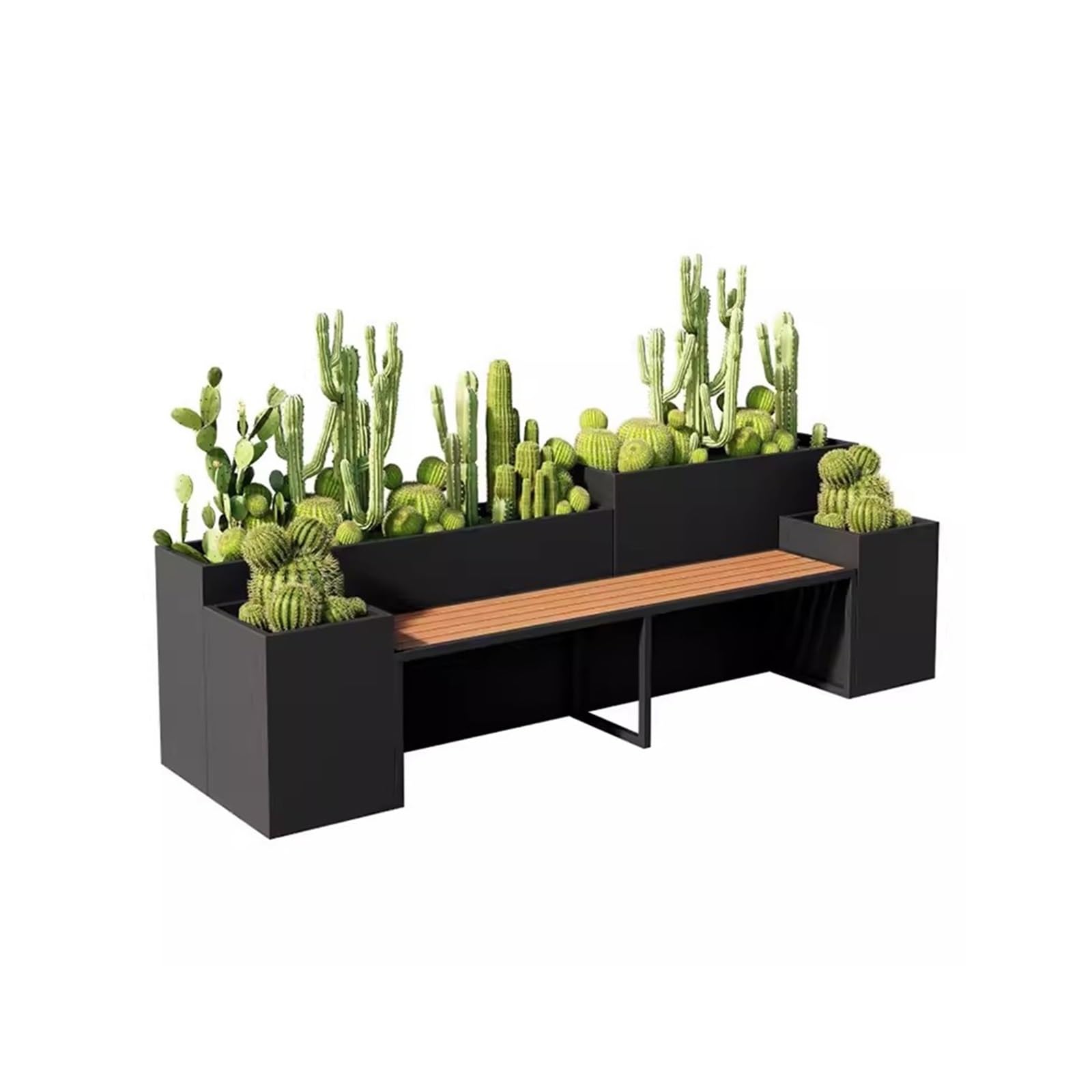 Kx9Lb8d Planter Box Outdoor Bench Flower Box Trough Combination Pot Courtyard Landscape Bed Planting