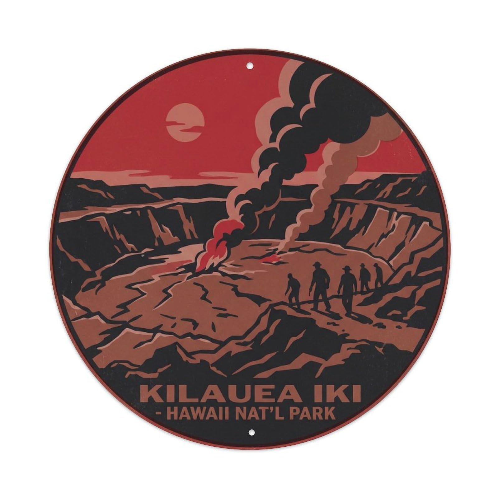 Kilauea Iki Crater Hawaii Volcanic Island Lava Flow Metal Tin Sign
