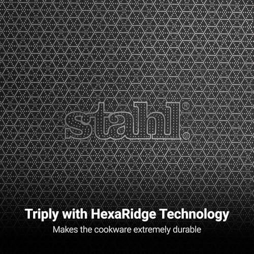 Image of Stahl Artisan Hybrid 0.6 L, 16 cm Triply Frying Pan | Induction & Gas Stove Compatible | Honeycomb Non Stick Fry Pan, Metal Spoon Friendly