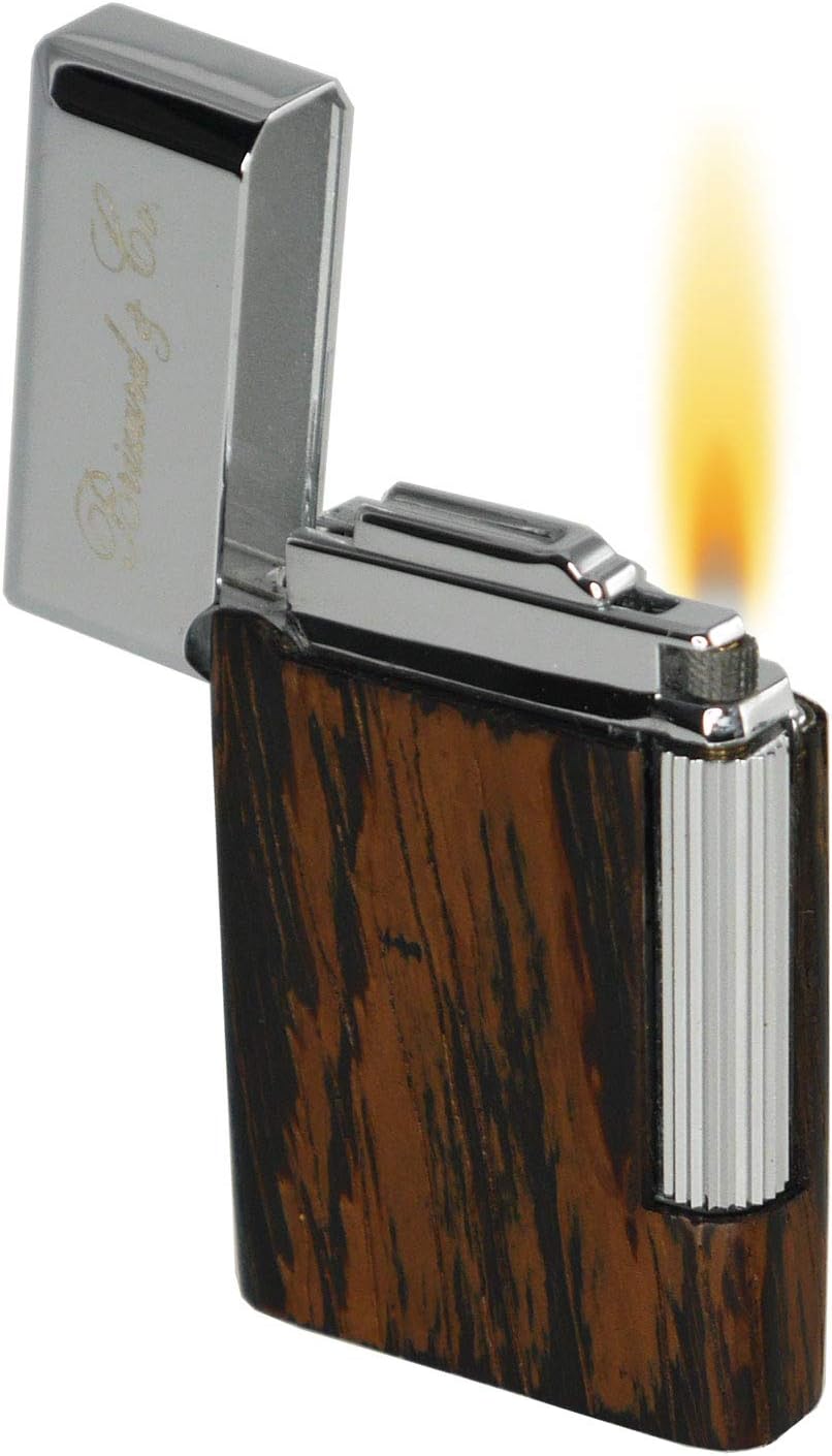 Brizard & Co Eternel Traditional Flame Flint Lighter with Wood Inlay (Wenge)