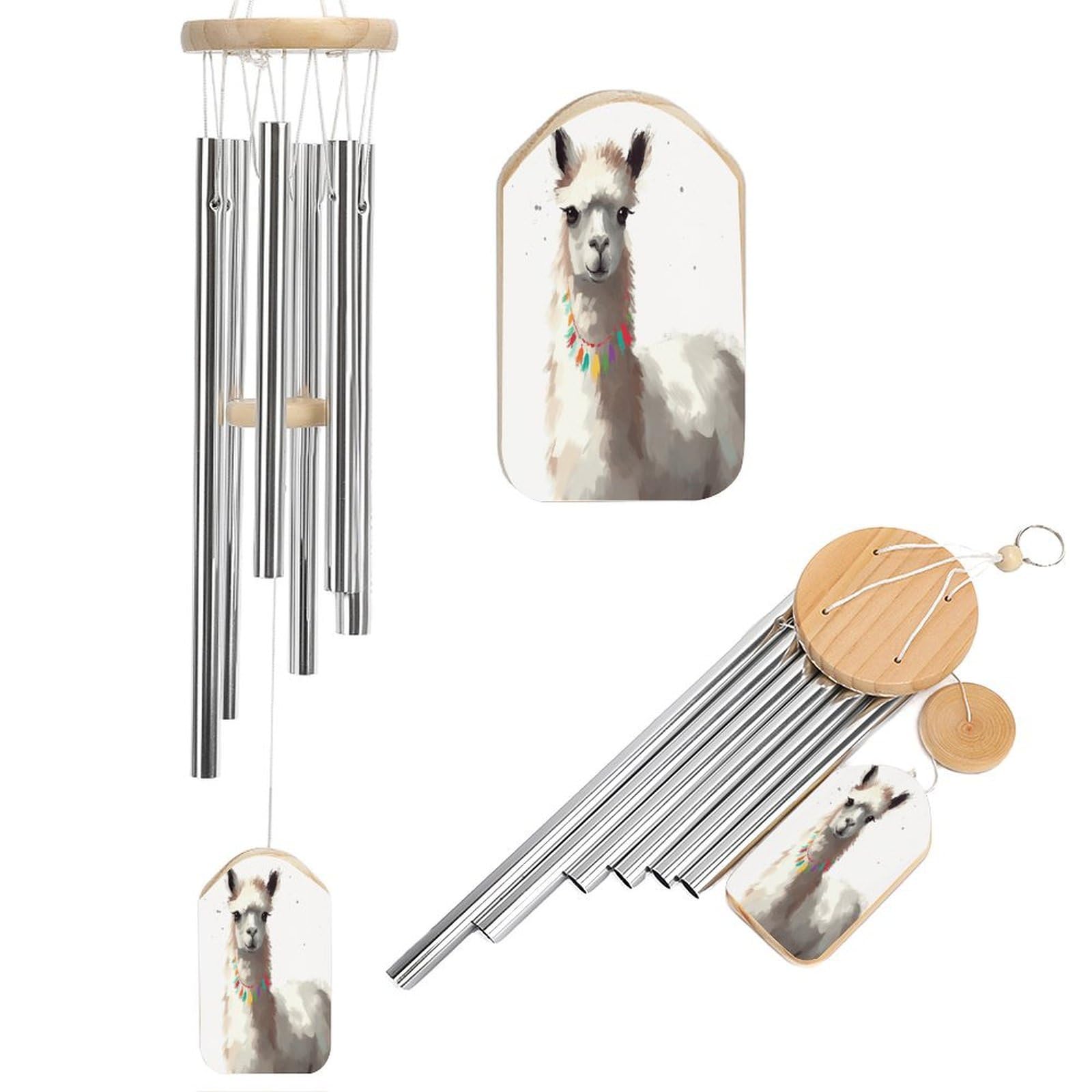 Fekiloot Style Llama Tone Wind Chimes For Outside,Wind Bell With 6 Aluminum Alloy Tubes,Sympathy Wind Chime For Yard/Garden/Patio Decor