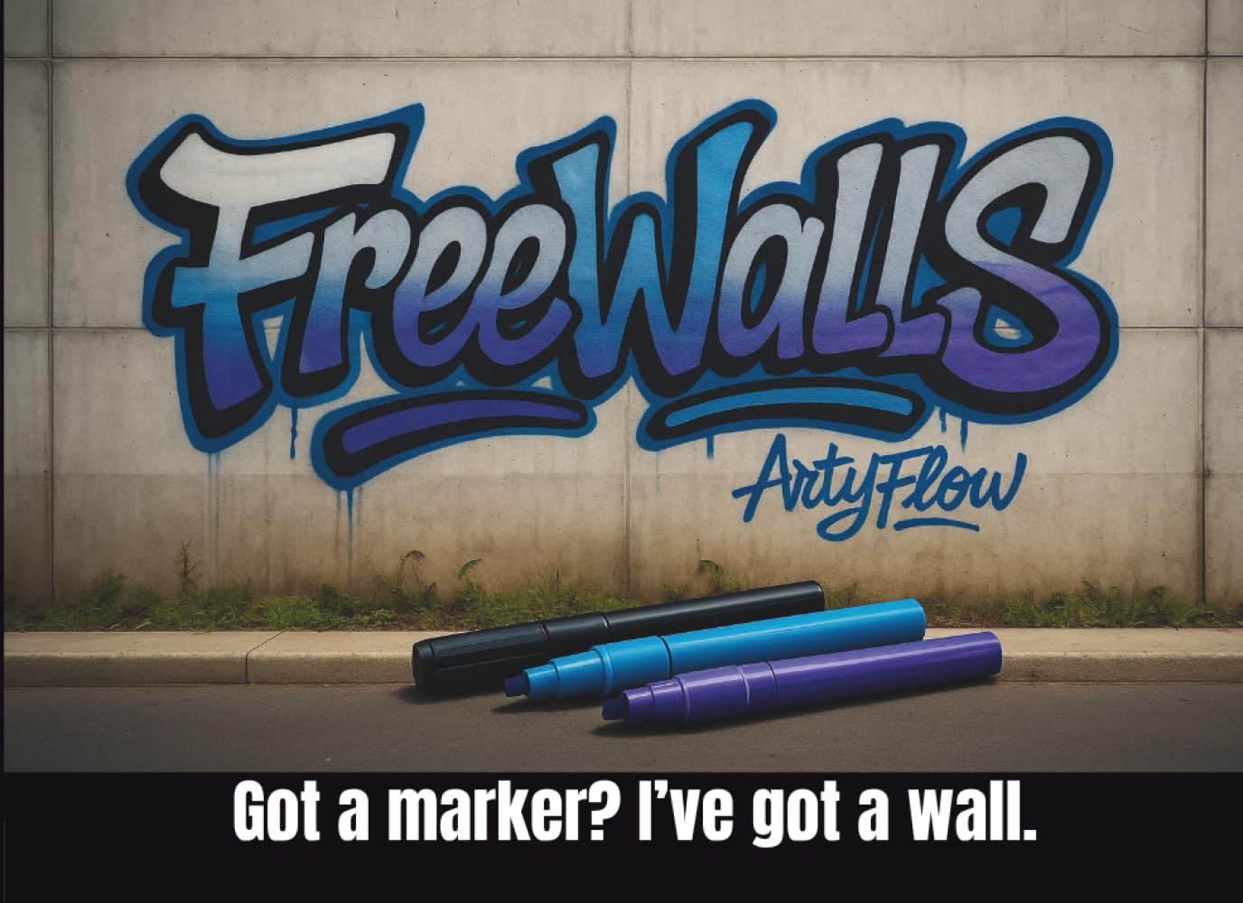 FreeWalls – A Graffiti Sketchbook: Walls, Trucks, and Urban Backdrops to Make Your Own: An open sketchbook on realistic city backdrops for creative, free-thinking minds.