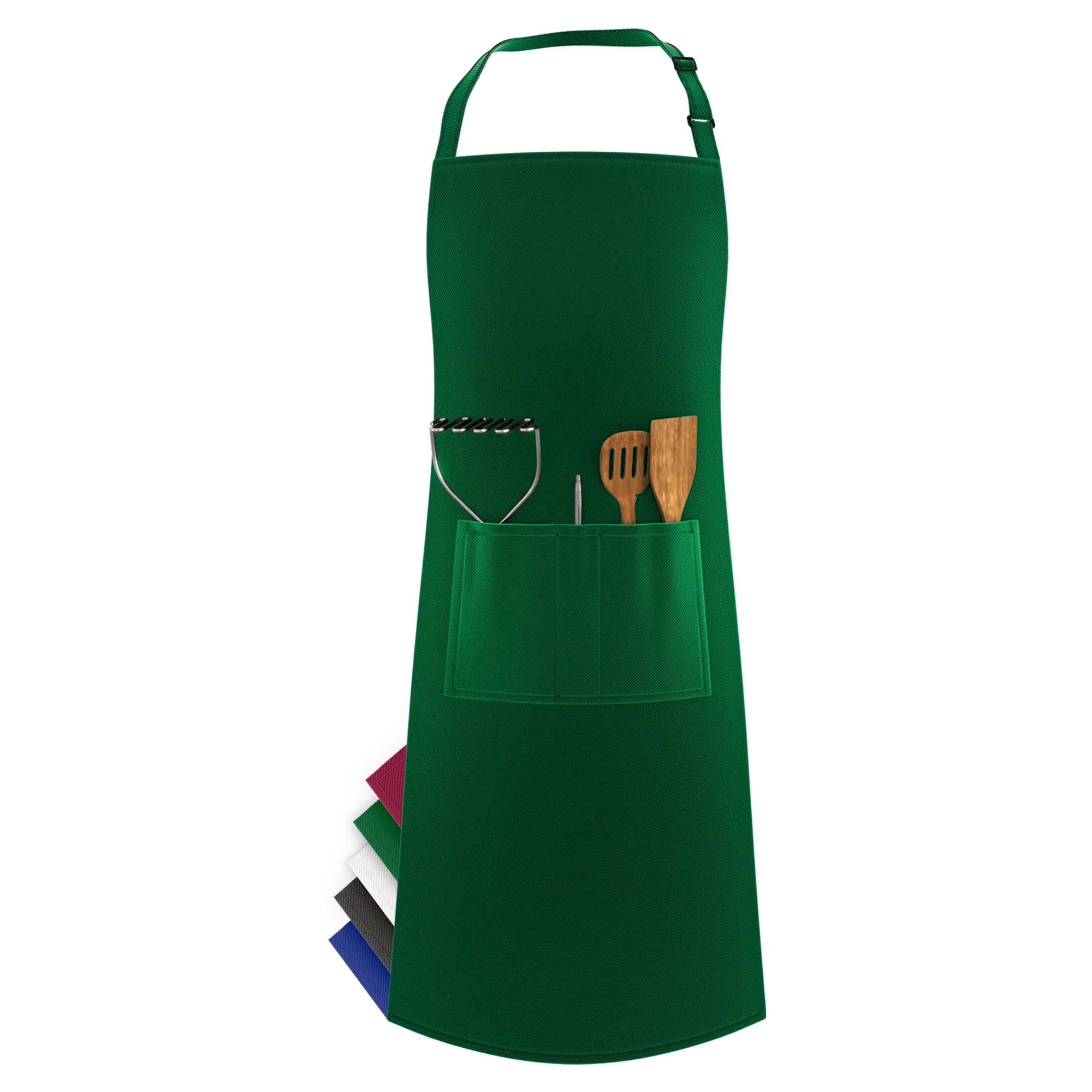 LEFUNDA® Cooking Waterproof Apron with 3 Pockets Adjustable BBQ Long Straps for Men Women Kitchen Restaurant Café