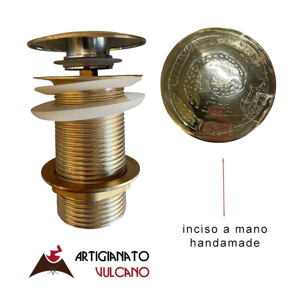 Piletta Click Clack Ottone Inciso a Mano Ø45 mm