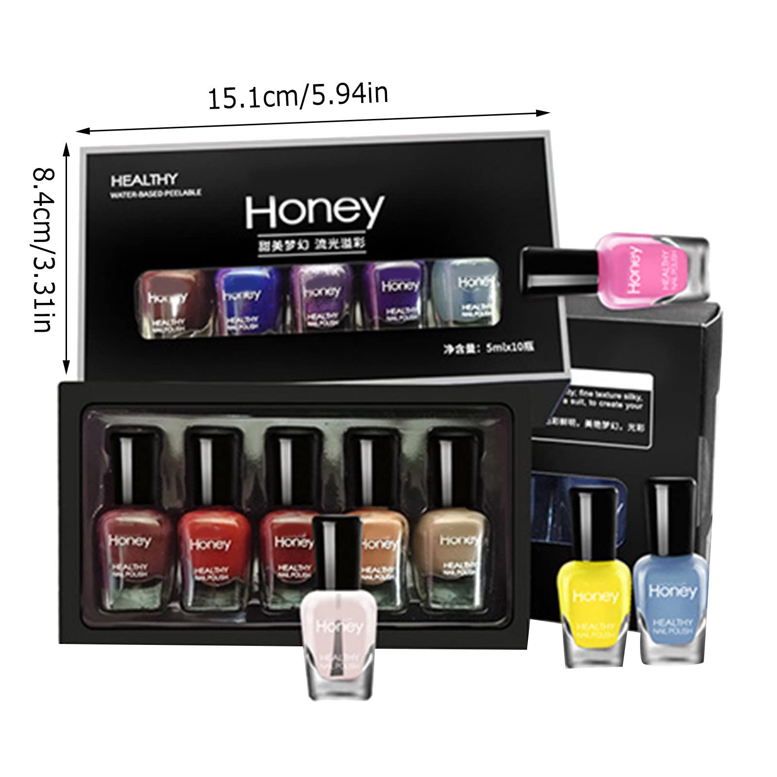 Amazon | マニキュアセット ピールオフ 水性速乾 初心者向け 5ml×10本