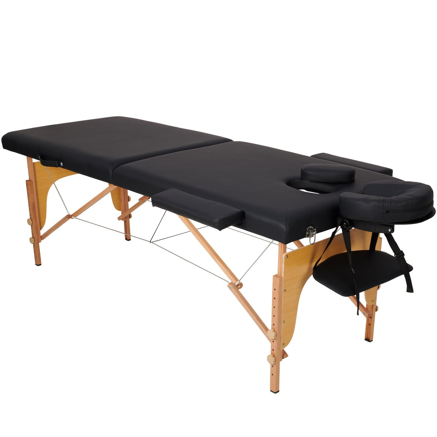 Brixy Klappbare Massagetafel, professionelle Behandlungsbank mit 250 kg Tragkraft, 8-Fach höhenverstellbar und Tragetasche, Schwarz