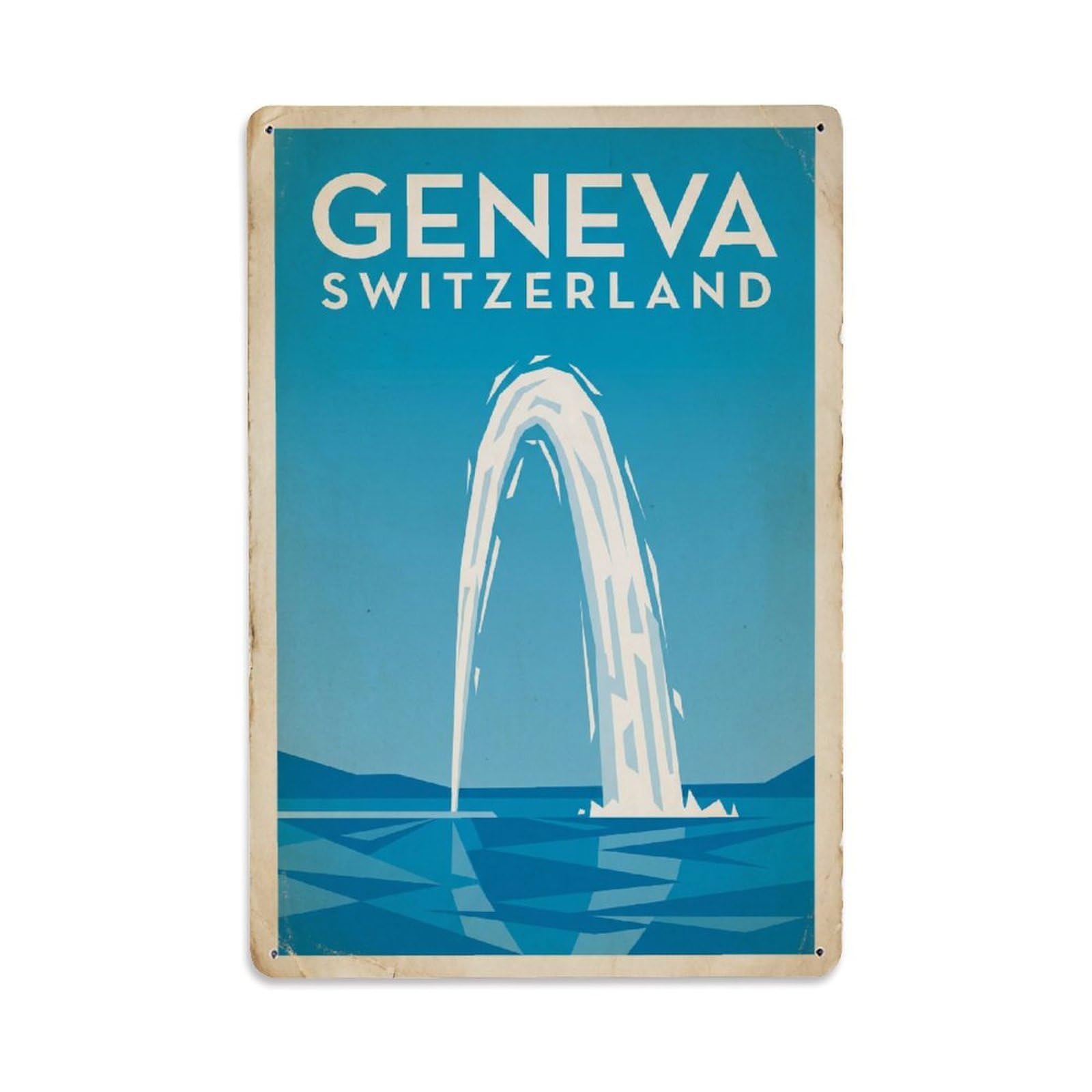 Switzerland Geneva Vintage Travel Metal Tin Sign