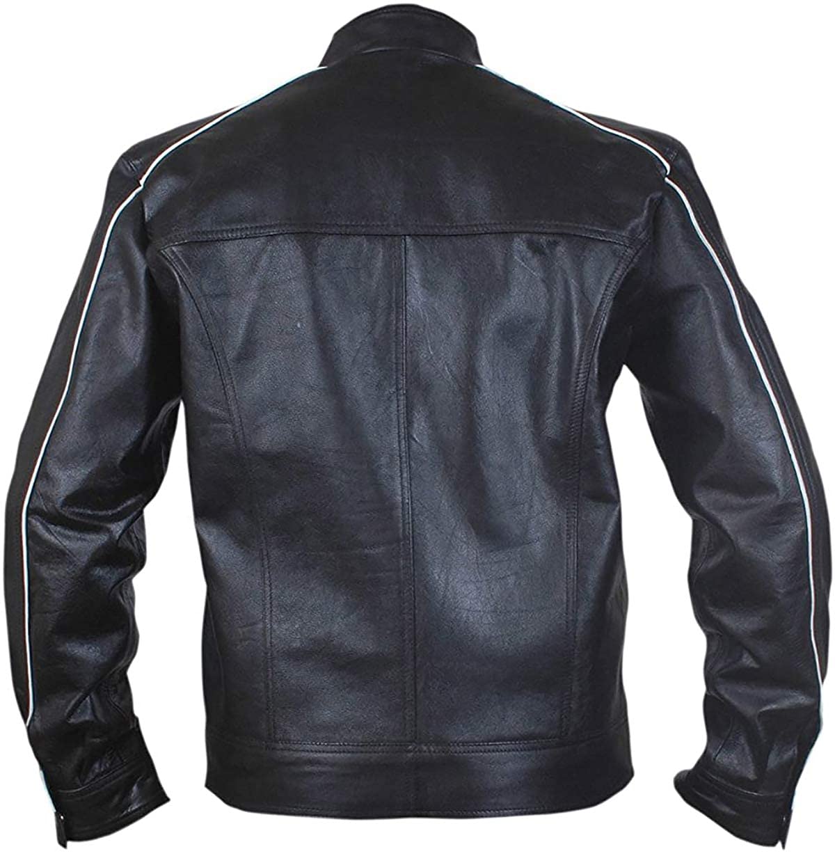 Mayhem - Chaqueta de cuero para motociclista a rayas estilo Fight Club para hombre