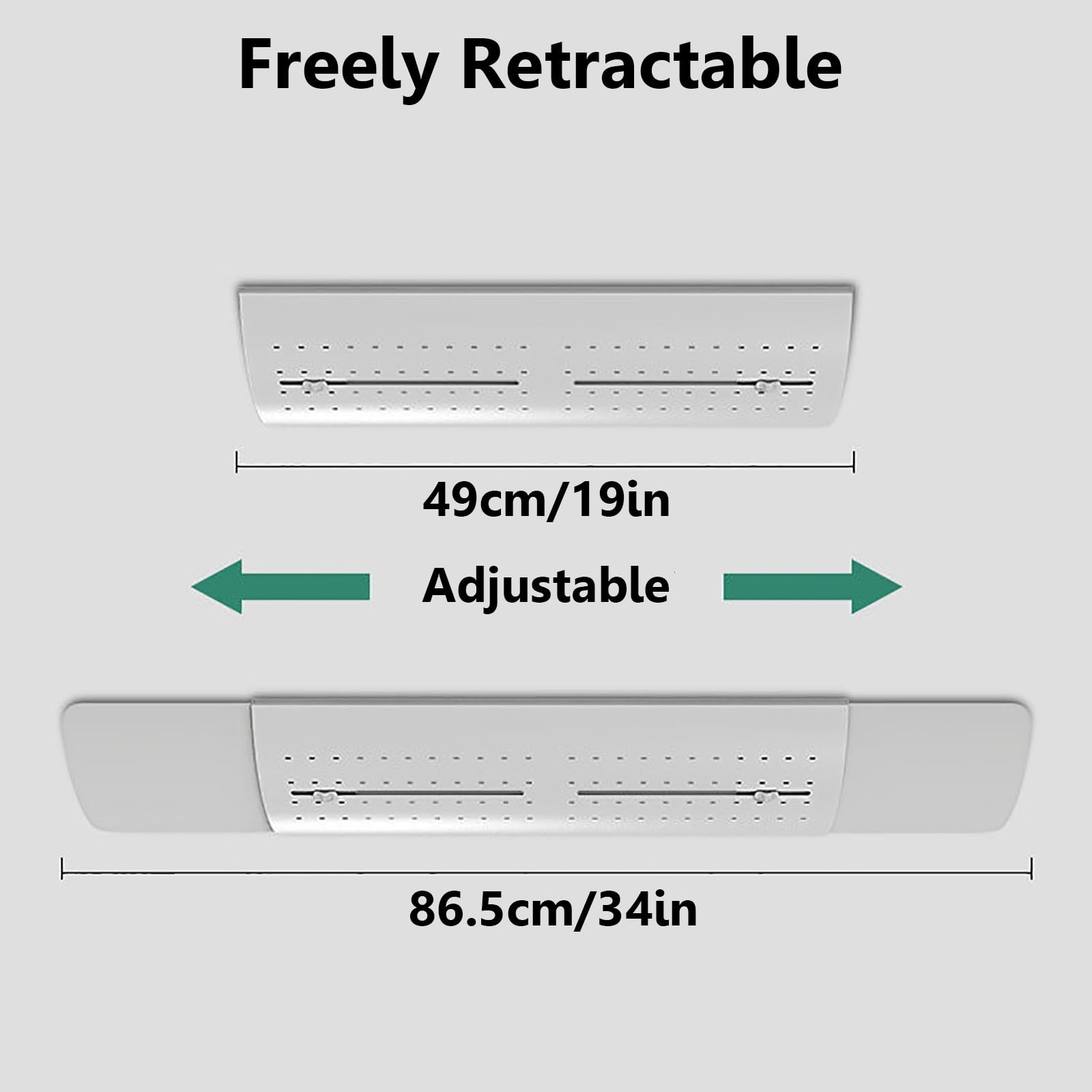 4 Regolabile Deflettore Condizionatore d'Aria Centralizzato, Deflettori per Bocchette a Soffitto, Deflettori Antivento Telescopici, Guida Antivento per Parabrezza, 49-86,5cm