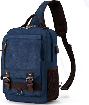 Leaper Retro Canvas Messenger Bag Unisex Crossbody Shoulder Sling Bag for Travel, Work & Daily Use