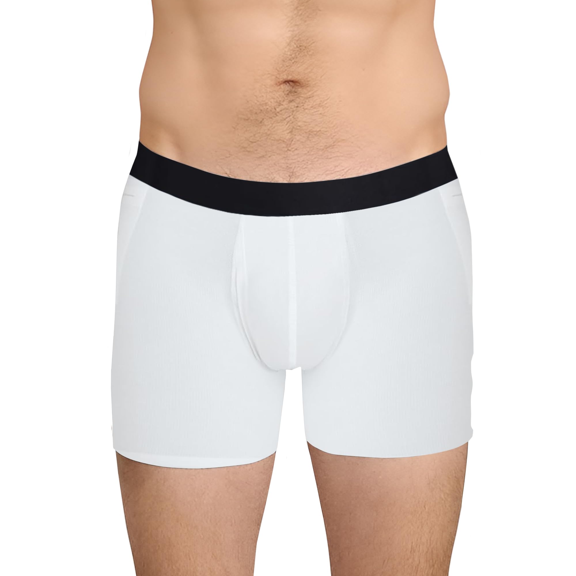 MeUndies – Men’s Breathe Moisture Wicking, Anti Odor, Quick Dry Active Boxer Brief w/Fly – Men’s Underwear, White, XXL