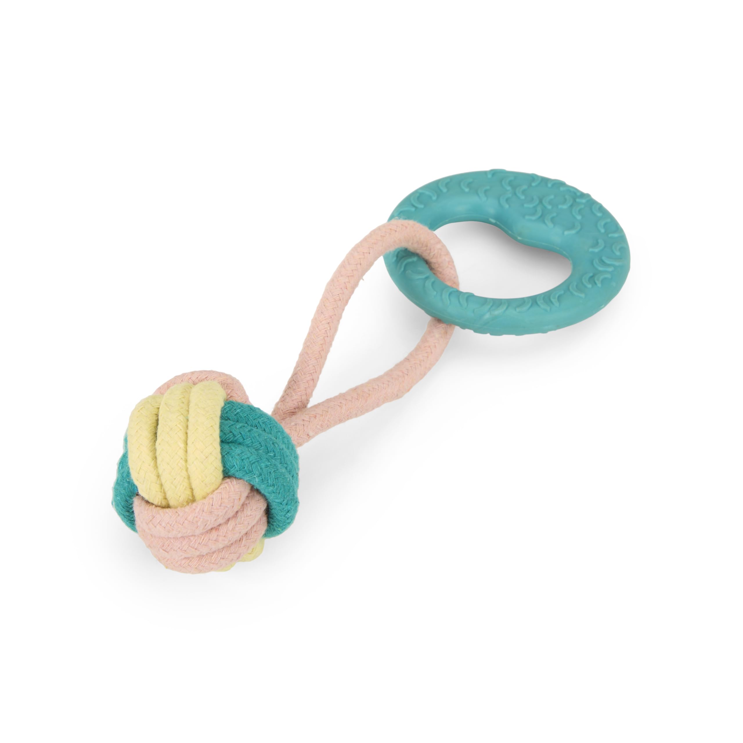 Petface (Little Petface) Rope Ball Dog Toy with Handle, Interactive Teething Toy for Puppies and Small Dogs (Pack of 1)