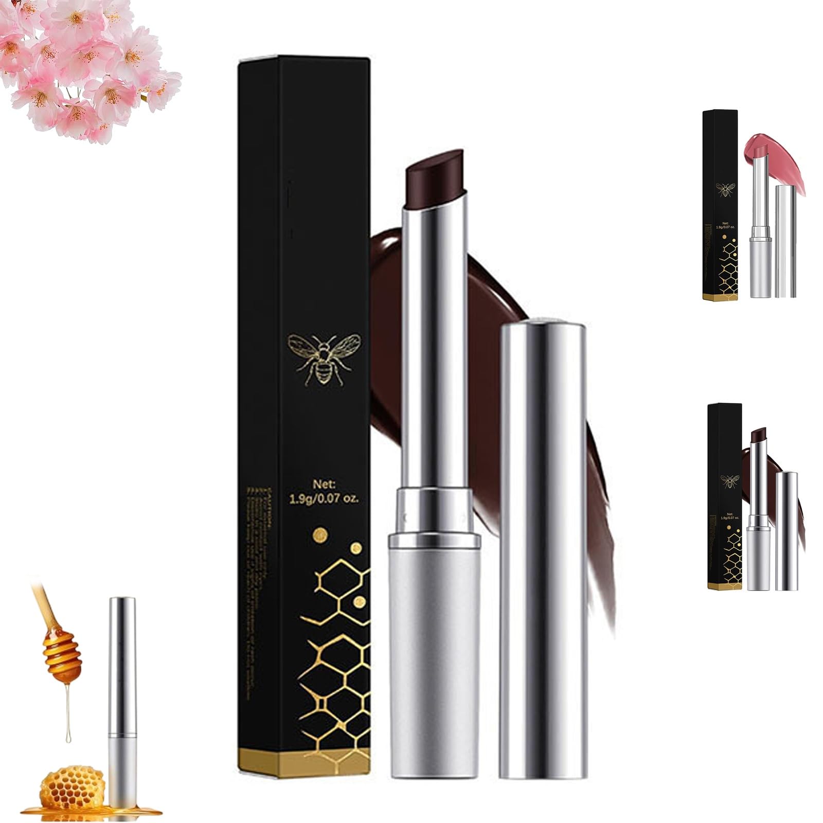 Finding Ferdinand Black Lip Balm, Finding Ferdinand Lip Balm, Nourishing and Hydrating Lip Gloss for Women, Honey Lipstick Tinted Lip Balms, Caramel-Colored Moisturizing Lipstick (Black*1)