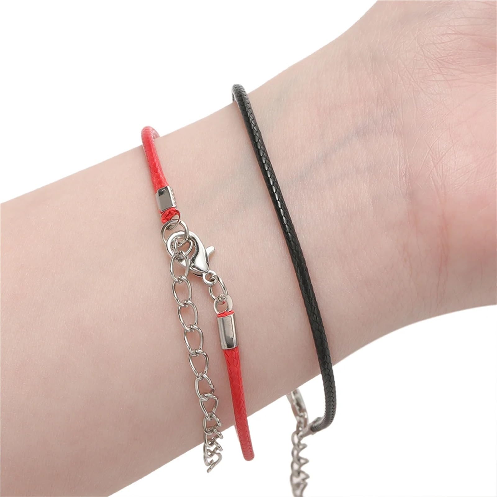 Sznurek do naszyjnika 100 szt. 1,5/2mm PU skórzany przewód bransoletki zestaw plecione sznurki powlekane woskiem z zawieszkami materiały ​​wyrobu biżuterii(Pink,1.5x220mm)