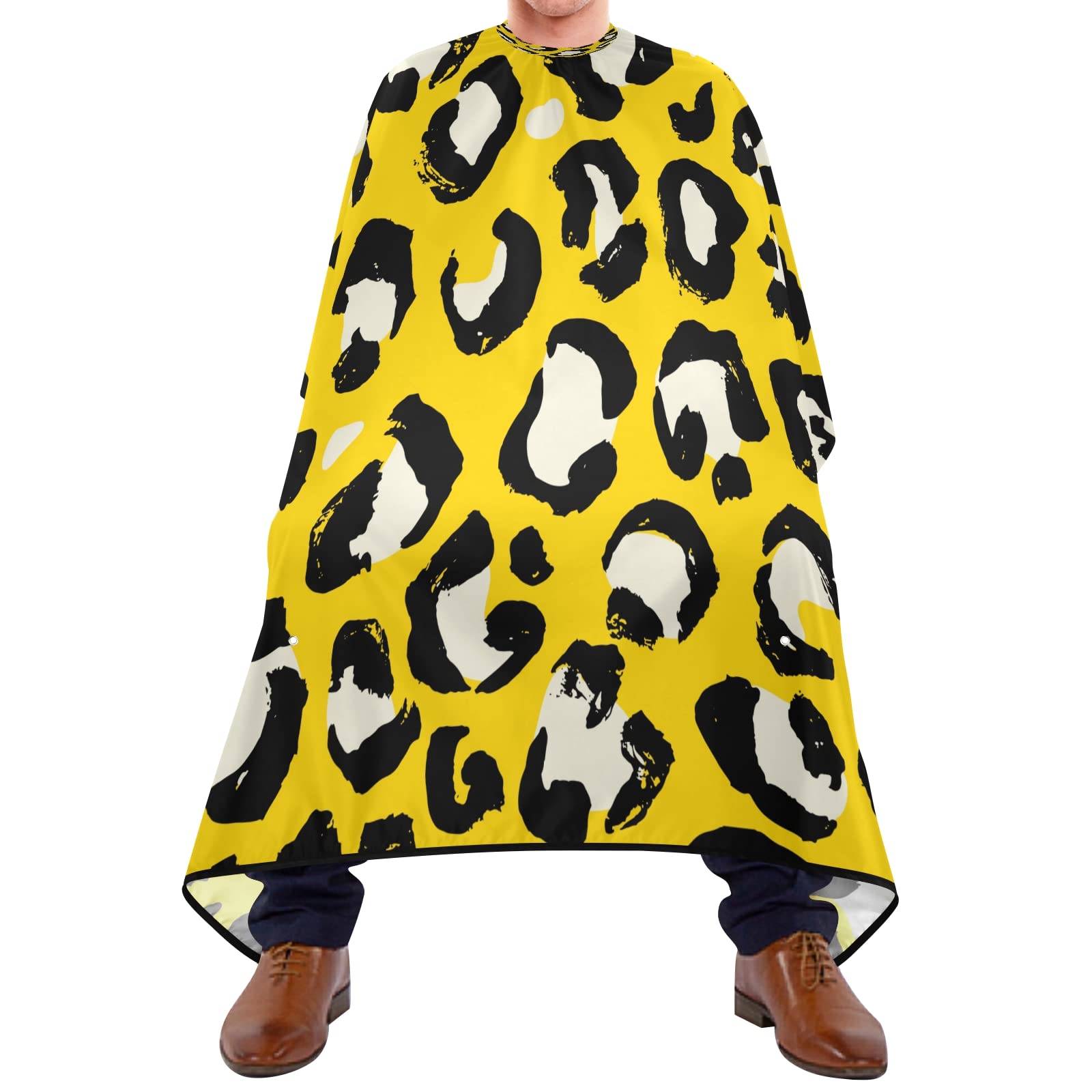 Amazon.com : Barber Cape Leopard Print Cheetah Yellow Salon Home Haircut  Apron with Snap Closure for Men Women Shave Hair Cutting 55 x 65 Inch  Hairdressing : Beauty & Personal Care