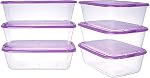 Large Airtight Food Storage Containers with Lids, Plastic Meal Prep Container with Vents, Microwave, Freezer Safe, Reusable Kitchen Storage for Leftover, Lunch, Pantry,Fridge Organization(6PACK 44oz)
