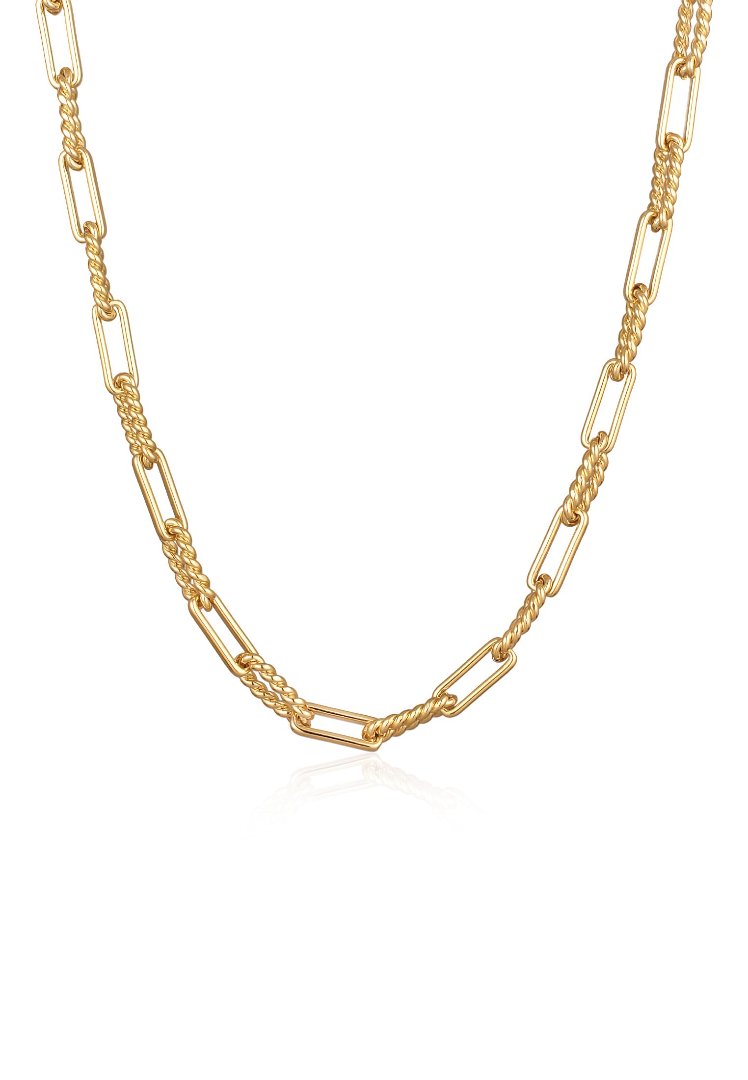 Elli Necklace Ladies Links Square Trend Basic Gold-coloured