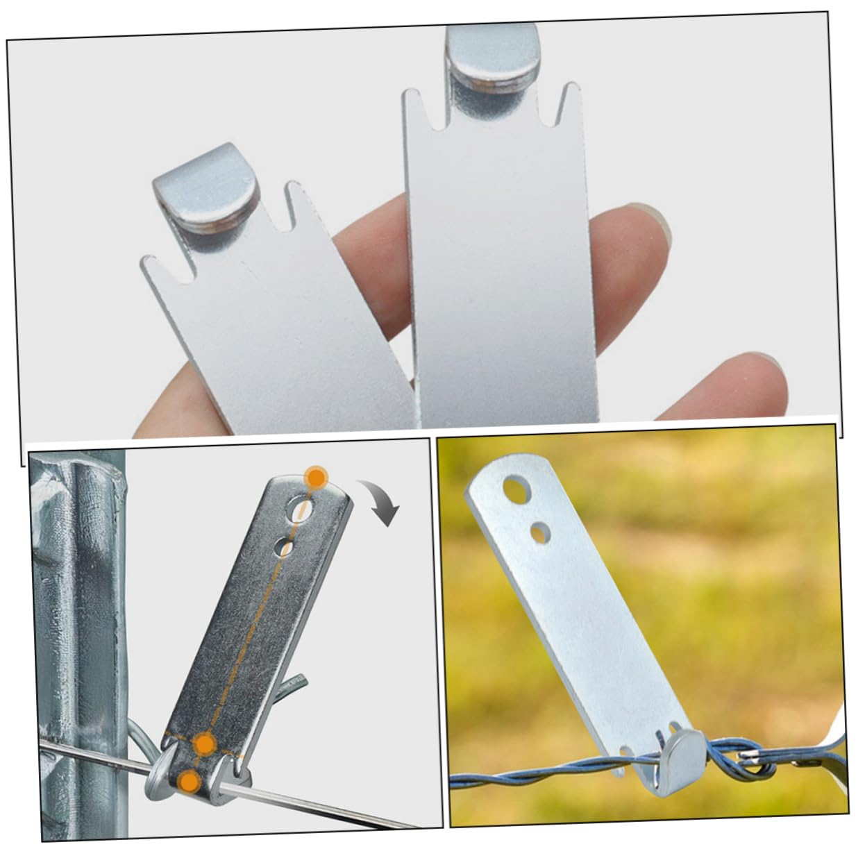 BUTIFULSIC 2 Pieces Steel Wire Twist Ranch Metal Cable Tensioner Wire Tensioner Line Tensioner Wire Tensioner Wire Fence Heavy Barrier Installation Tool, Silver, Z564860450QO2I63BZW5DKVO