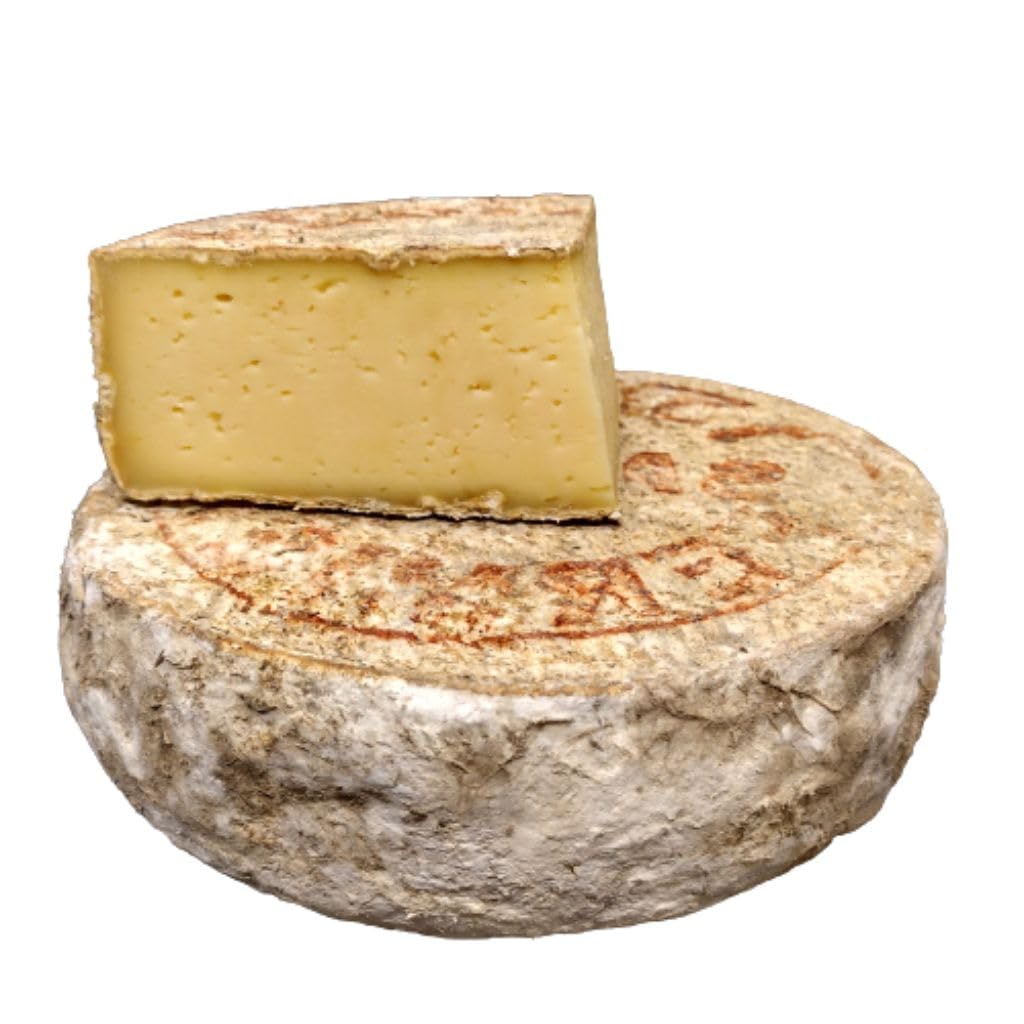 Tomme de Savoie IGP Fermière - 1 Pièce (+/- 1,5kg) - Fromage Savoyard Authentique au lait Cru de fabrication Artisanale - Pâte préssée affiné 3-4 mois - Texture souple et Fondante.
