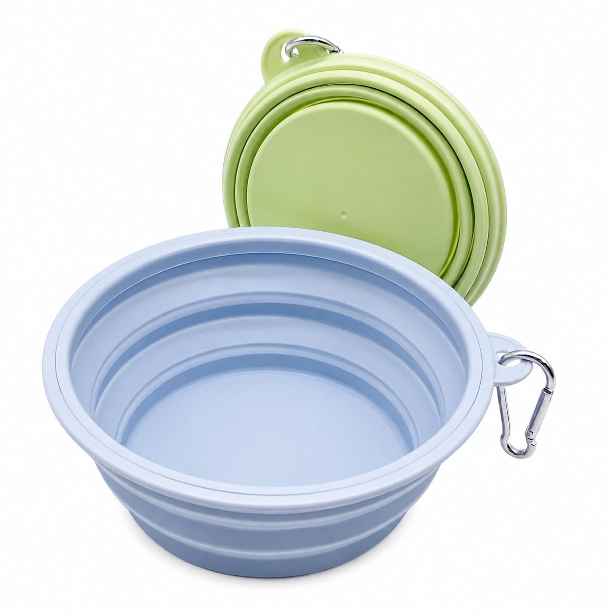 2 Pack Silicone Collapsible Dog Bowls, Portable Foldable Pet Water and Food Bowl, Travel Feeding Dish for Cats Dogs for Outdoor Camping Hiking Walking