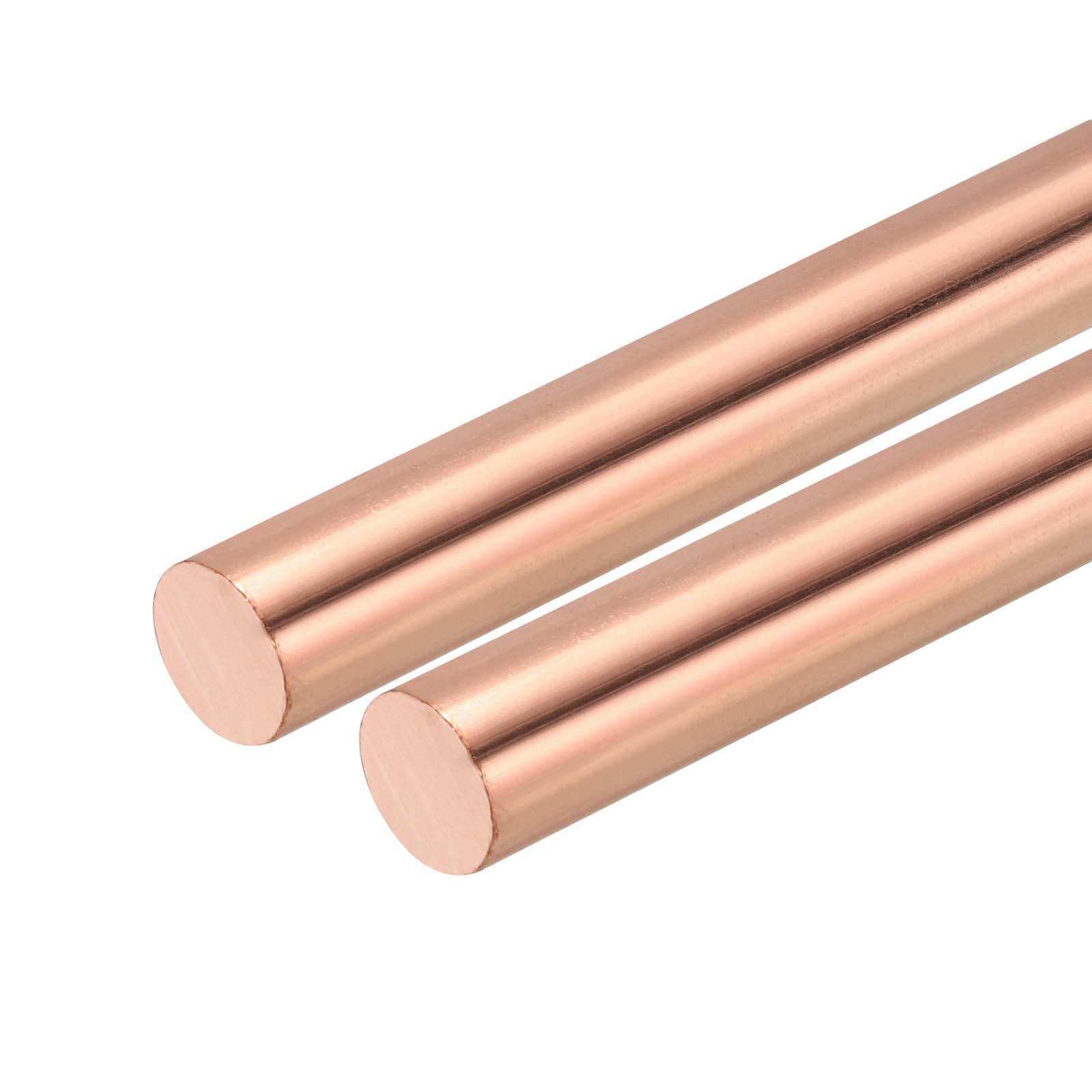sourcing map 2er Pack Reiner Kupferstab 20mm Durchmesser 200mm Länge Massiver Kupferstab Drehbankstange für DIY Metallhandwerk und Hobbys