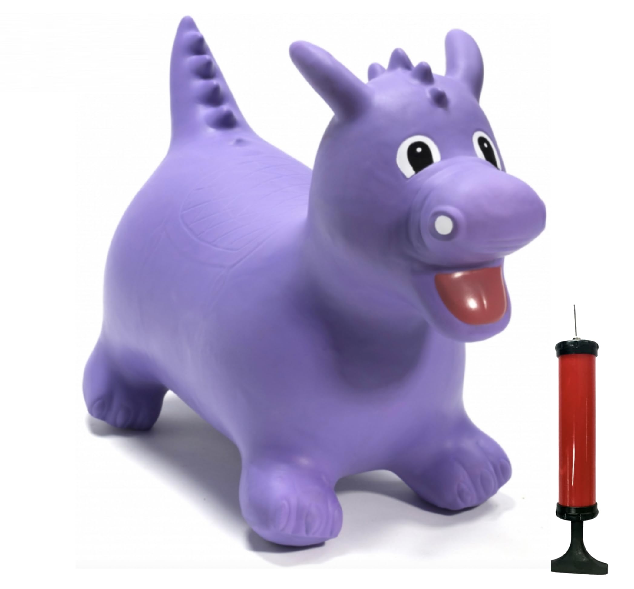 Happy Hopperz Purple Dino Bouncy Hopper - One Way Valve, Pump Included - Kids Outdoor Toys - Space Hopper for 12 Months-5 Years - Indoor/Outdoor Animal Hopper - Fun Toddler Play Toy