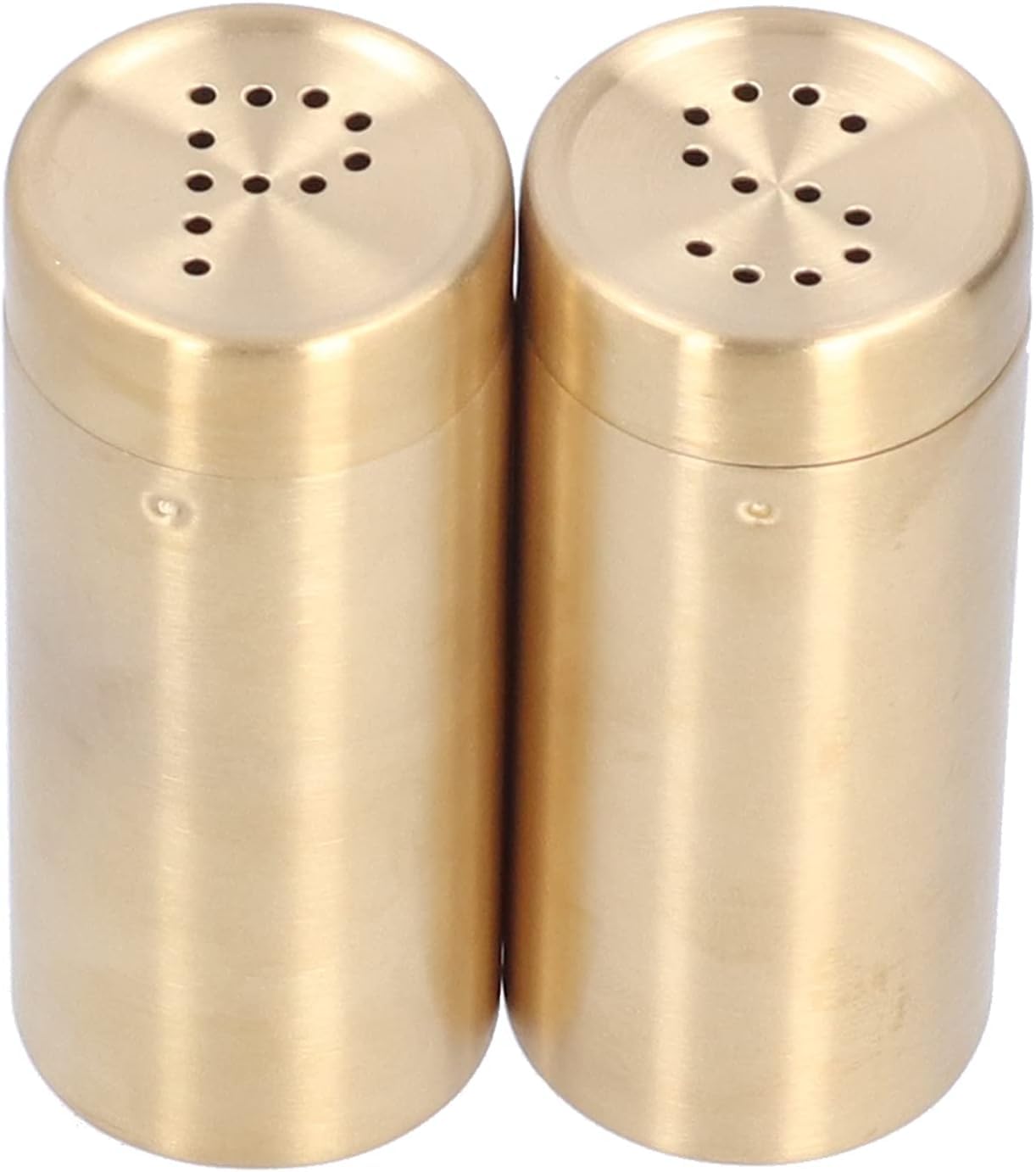 LyZap Gewürztopf, Salz- und Pfefferstreuer-Set, Metall-Salz- und Pfefferstreuer, Edelstahl-Gewürzspender, Salz- und Pfefferstreuer for Küche, Grillen (Gold) (Color : Gold)