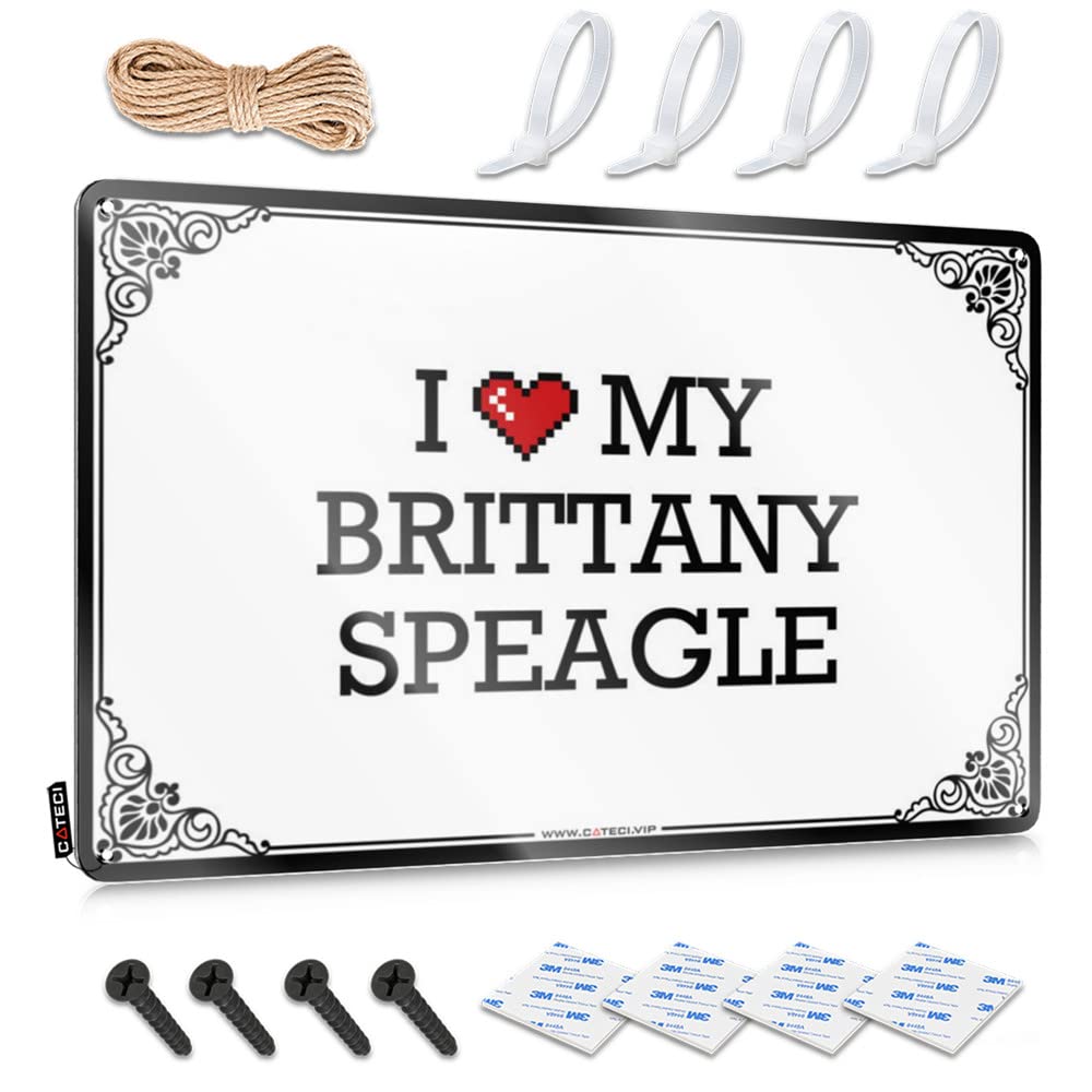 Fzfn Colour Sarcastic Plaque, Tiki Decorations Haves I Love My Brittany Speagle | Farmhouse Premises Decor(30X40cm)