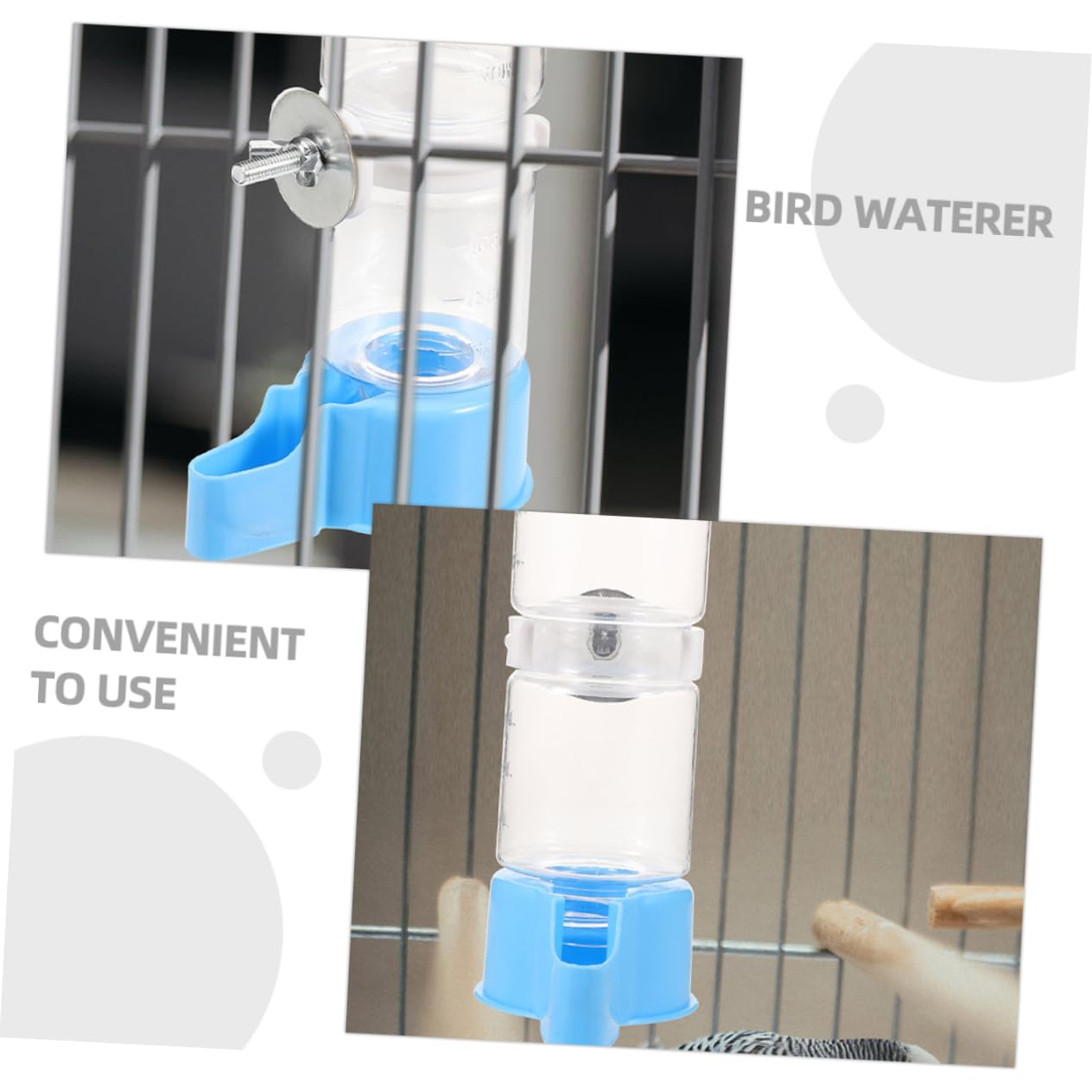 Sosoport 10 Pièces Cage À Oiseaux Accessoires D'Eau Abreuvoir À Oiseaux Automatique Perroquet Mangeoires D'Eau Calopsitte Récipient D'Eau Perroquet Fontaine D'Eau Fontaine