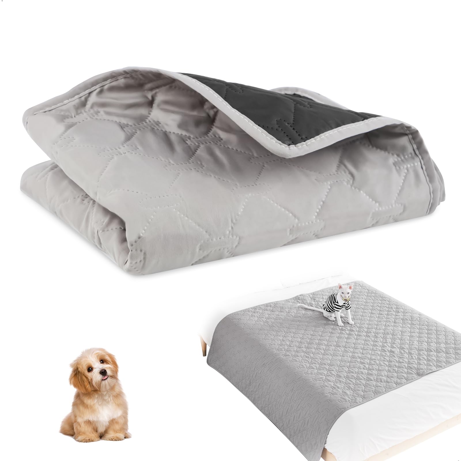 Manta Impermeable para Perros y Gatos Funda de Sofá Impermeable, 100×127 cm Sofá o Mascotas Antideslizante, Protección para Muebles Funda Lavable a Máquina para Mascotas, Antideslizante