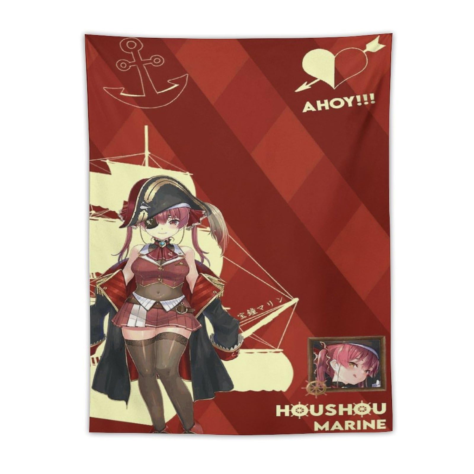 Amazon.co.jp: VTuber マリン 船長 マリリン タペストリー 壁掛け 人気