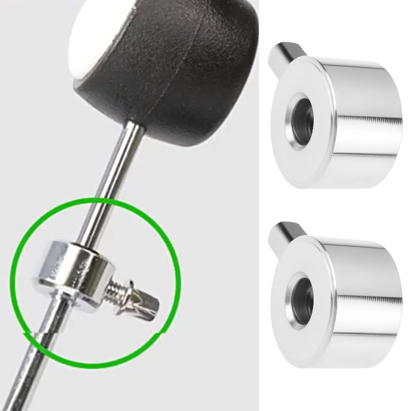 ECSiNG 2pcs Contrepoids en Acier pour Batte de Grosse Caisse Ouverture de 6,4mm Compatible avec La Plupart des Pédales de Batterie.