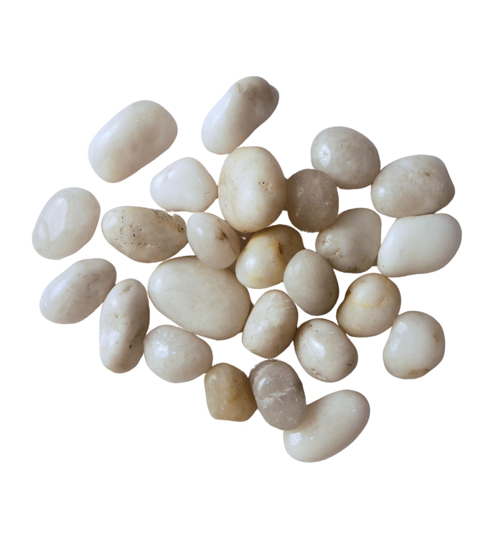 Premsons® Polished Decorative Pebbles - White Stones - For Aquariums Garden Lawn Plant Pots Vases Filler Home Office Decor Fish Tank - Smooth & Round River Rocks - Medium Size 2.5-4 cm -1kg Pack-image-18