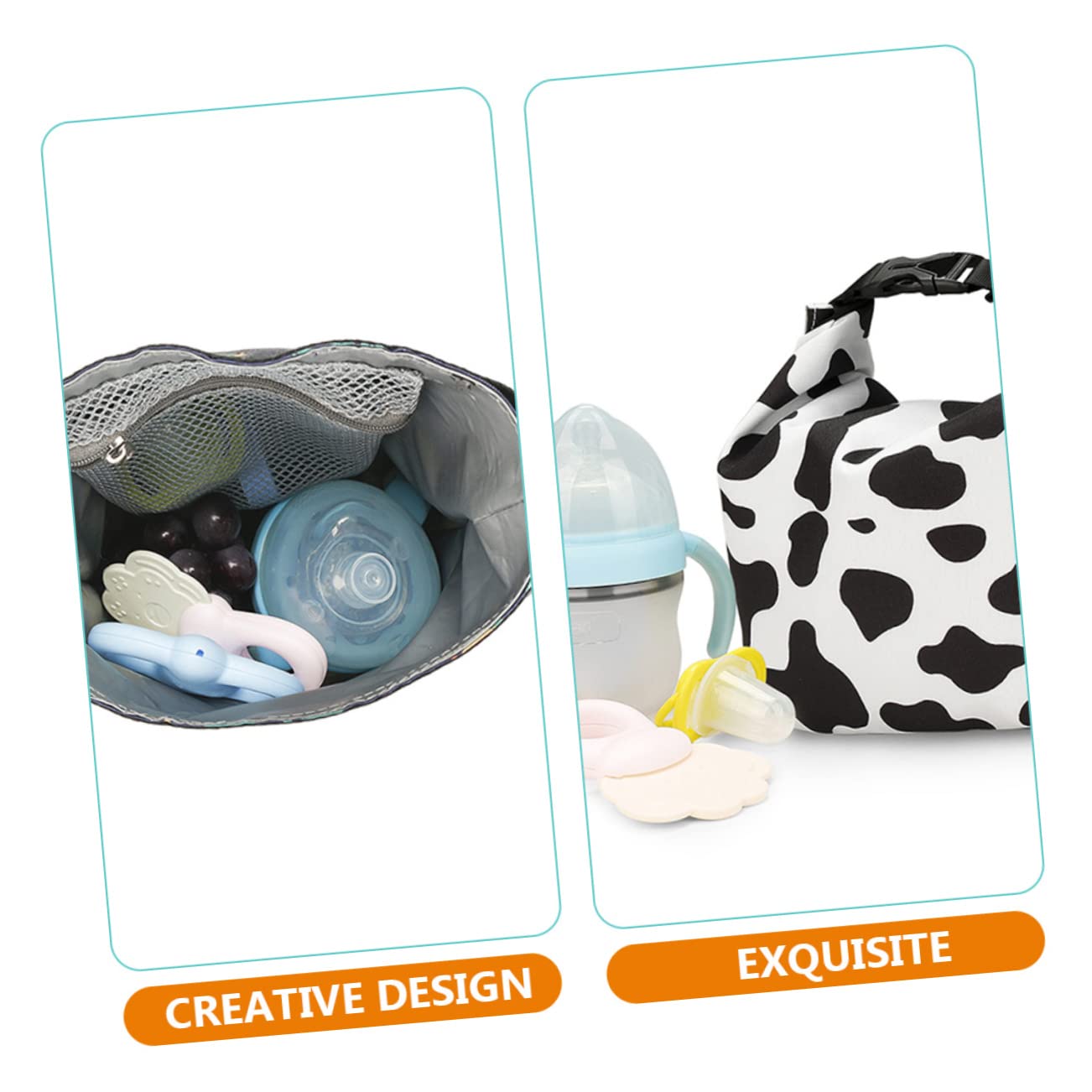 Toyvian 3pezzi Borsa Isolata Per Biberon Portatile Sacchetto Termico Per Latte e Pappe Facile Da Pulire Per Uscite e Viaggi Con Cerniera Antivento Design Compatto e Leggero