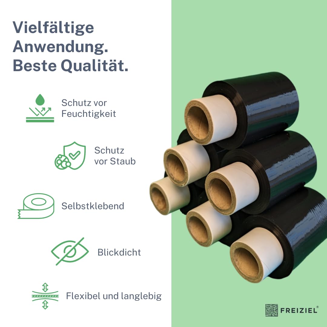 40 x Mini Stretchfolie 10 cm Rollen 23 my (schwarz)